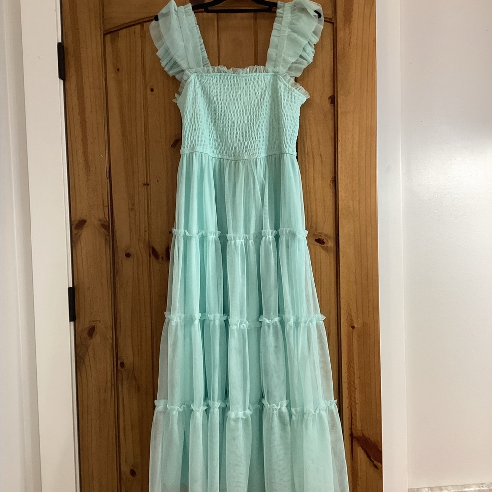 Flying Tomato Mint Tiered Ruffle Strap Maxi Dress